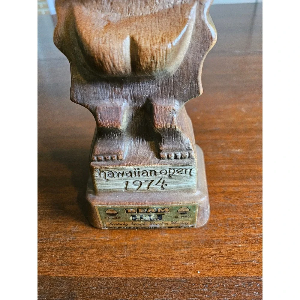 Jim Beam Decanter Hawaiian Open 1974 Tiki Golf United Air Lines Regal China